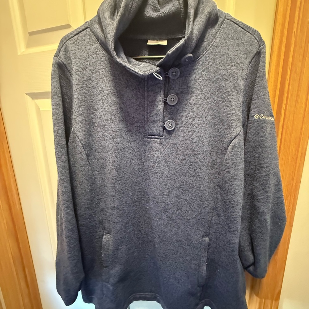 Columbia Blue Button-Up Hoodie like NEW!